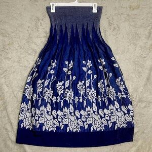 Anthropologie Lapis Womens Strapless Smocked Tube Top Boho Floral Dress One Size